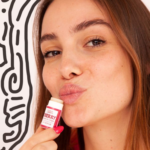 Balsamo+scrub labbra in stick di carta alla ciliegia - immagine 3