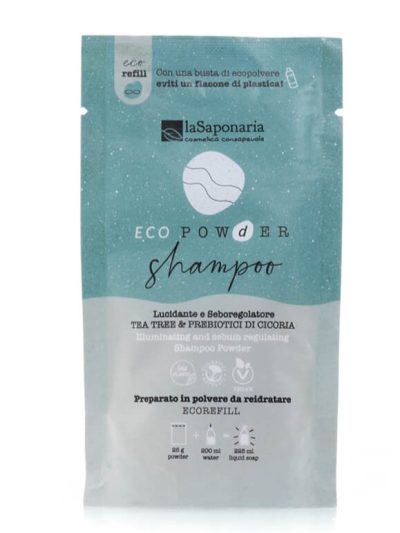 Shampoo in polvere lucidante e seboregolatore – Capelli grassi e con forfora – EcoPowder