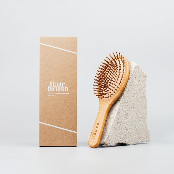 Spazzola per capelli in bambù e gomma naturale - immagine 3