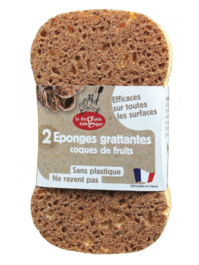 Spugna piatti compostabile con gusci di noci – set da 2