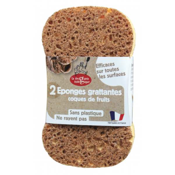 Spugna piatti compostabile con gusci di noci - set da 2