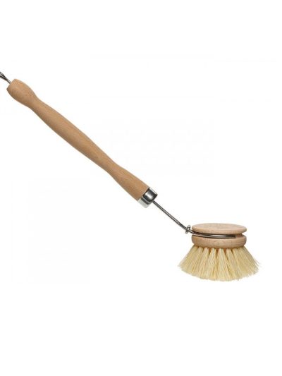 Spazzola piatti morbida con manico in legno