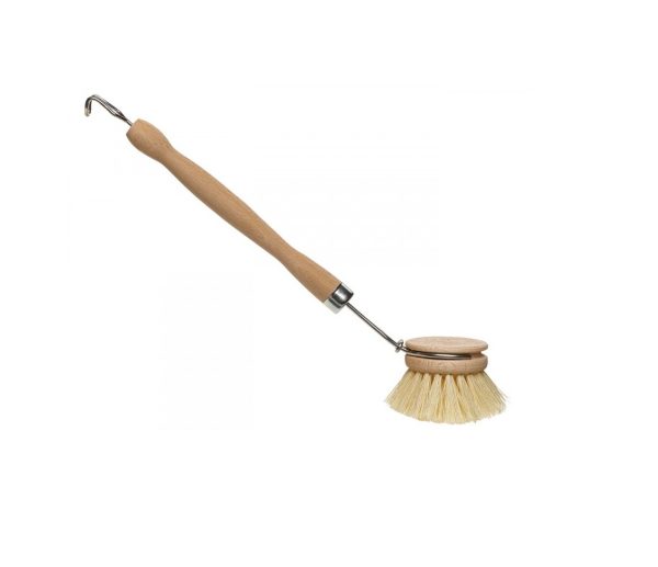 Spazzola piatti morbida con manico in legno