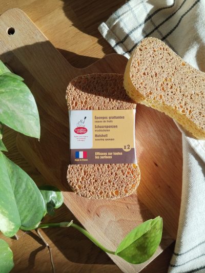 Spugna piatti compostabile con gusci di noci – set da 2