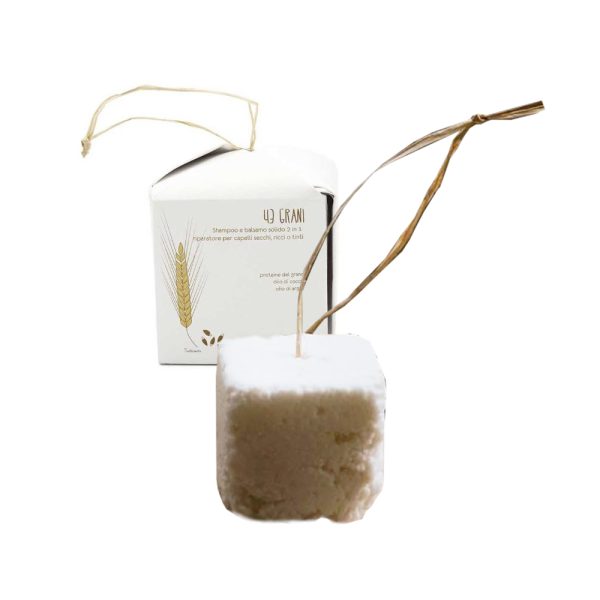 Shampoo + balsamo solido 2 in 1 - per capelli secchi - 43 grani