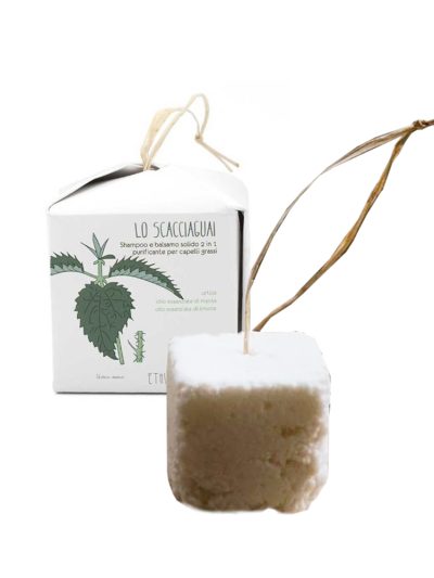 Shampoo + balsamo solido 2 in 1 – Capelli grassi – Scacciaguai