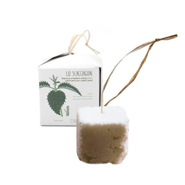 Shampoo + balsamo solido 2 in 1 - Capelli grassi - Scacciaguai