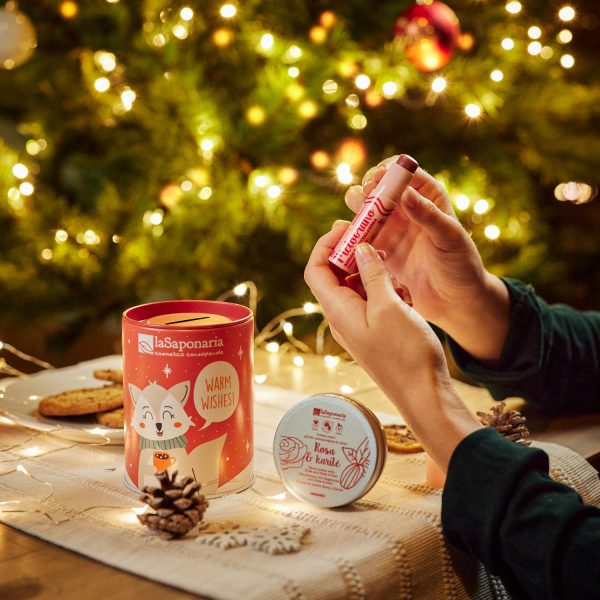 Salvadanaio Volpe artica - Kit mani e labbra