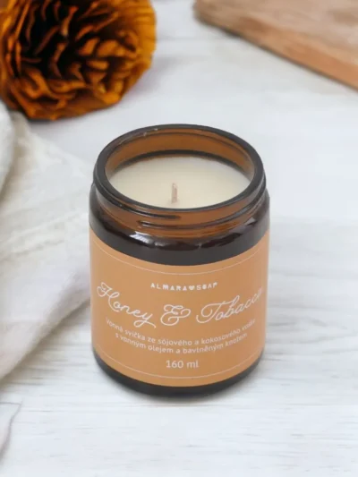 Candela di soia profumata – Honey & Tobacco