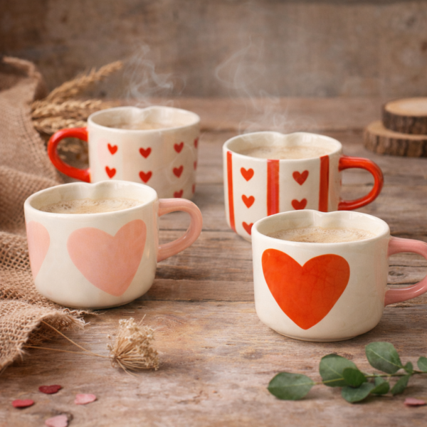 Tazza in ceramica con cuori - immagine 2