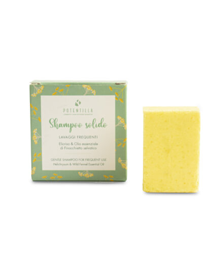 Shampoo solido lavaggi frequenti – Elicriso e Olio essenziale di Finocchietto selvatico
