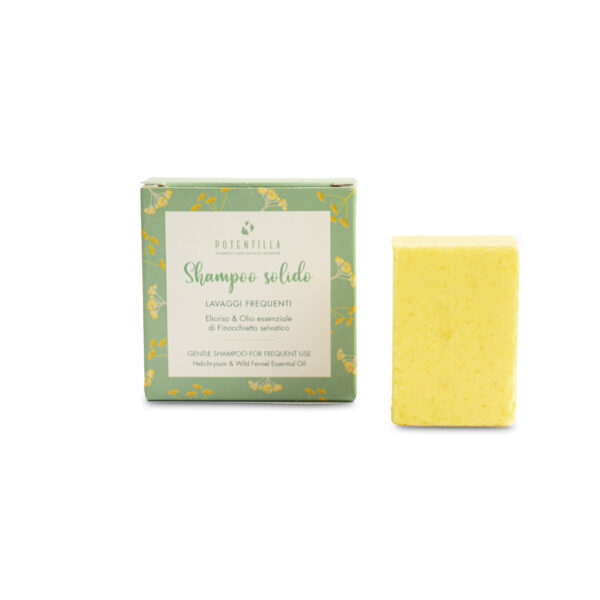Shampoo solido lavaggi frequenti - Elicriso e Olio essenziale di Finocchietto selvatico