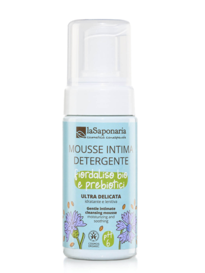 Mousse detergente intima delicata – Fiordaliso Bio e Prebiotici
